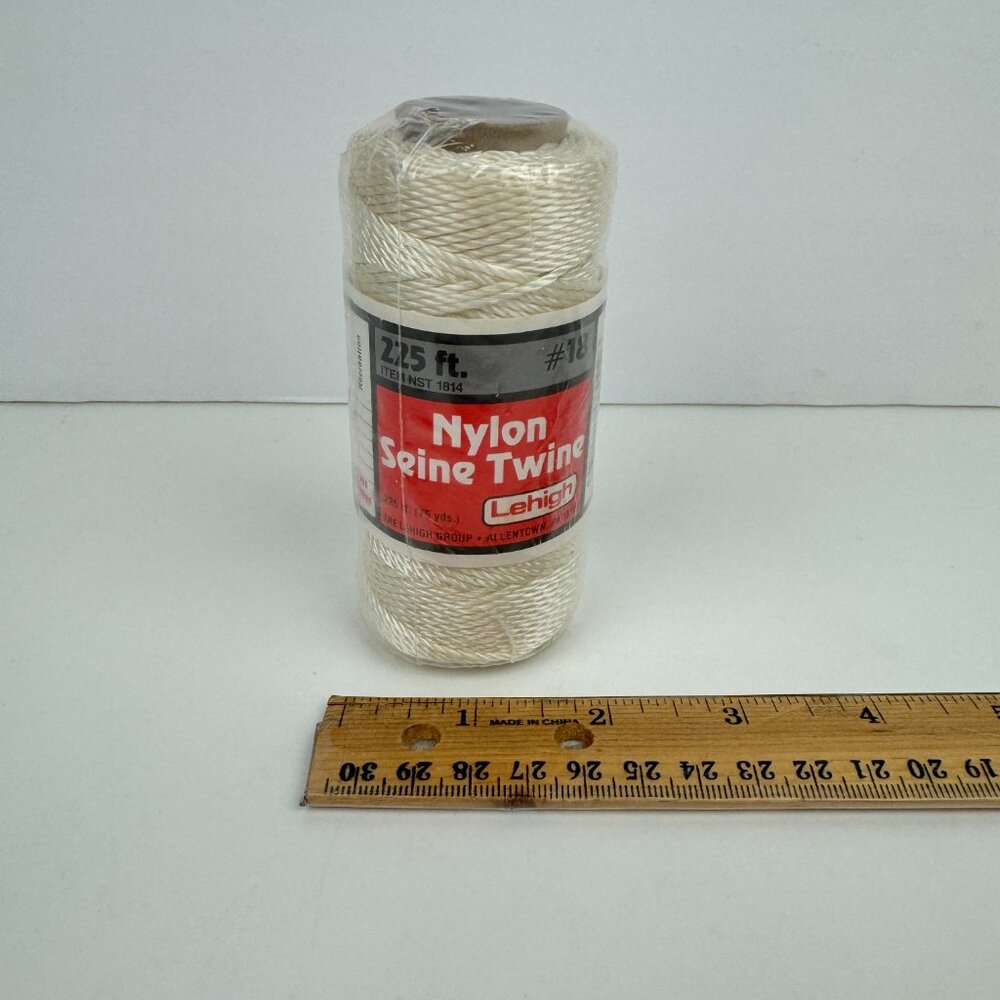 1 Sealed White Nylon‎ Seine Twine String Lehigh 225 Feet #18 Allentown PA